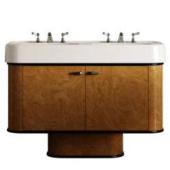 Liberty Ceramic And Walnut Wood Vanity Unit