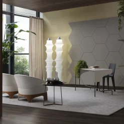 Libra Rectangular Ice White Leather and Metal Writing Desk