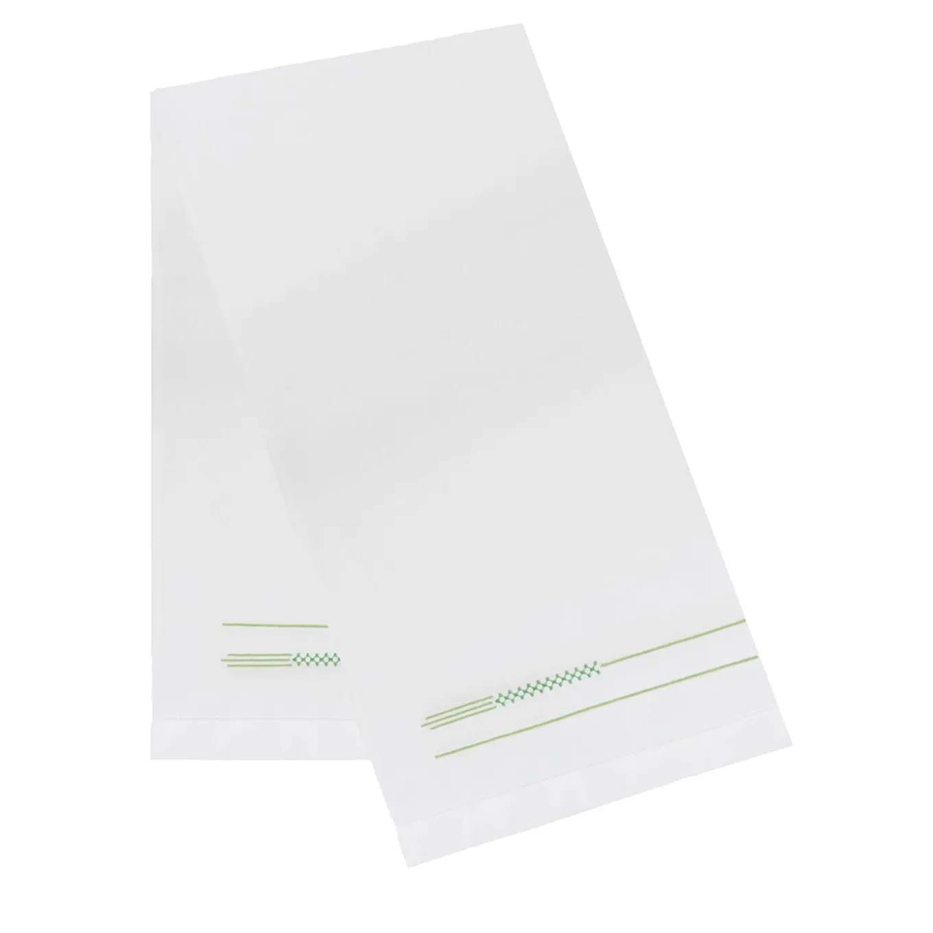LIFE White & Green Tones Linen Towel