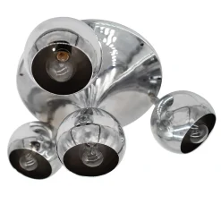 4-Light 1960 Reggiani Chromed Ceiling Lamp