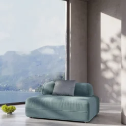 Light Blue Cashmere Velvet Tangram Modular Sofa