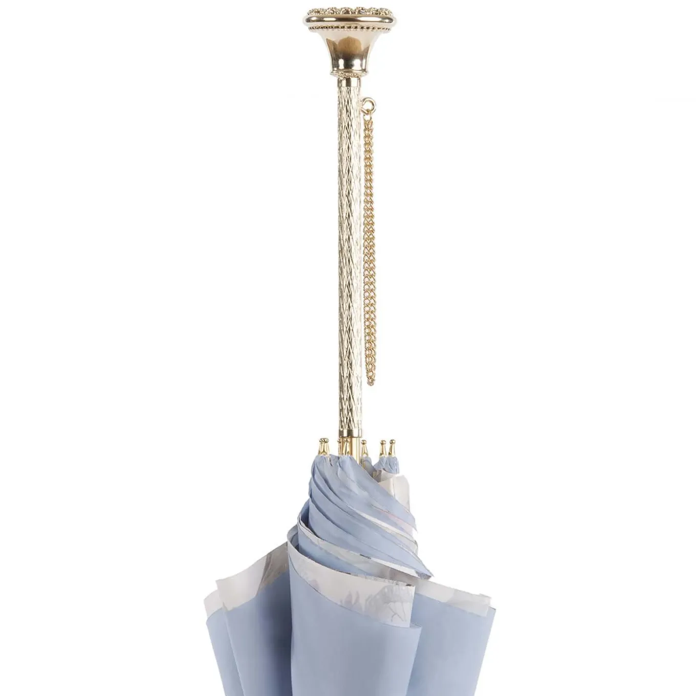 Light Blue Double Cloth Umbrella with Butterflies