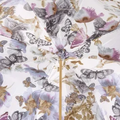 Light Blue Double Cloth Umbrella with Butterflies