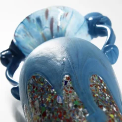 Light Blue Murano Glass Amphora Vase