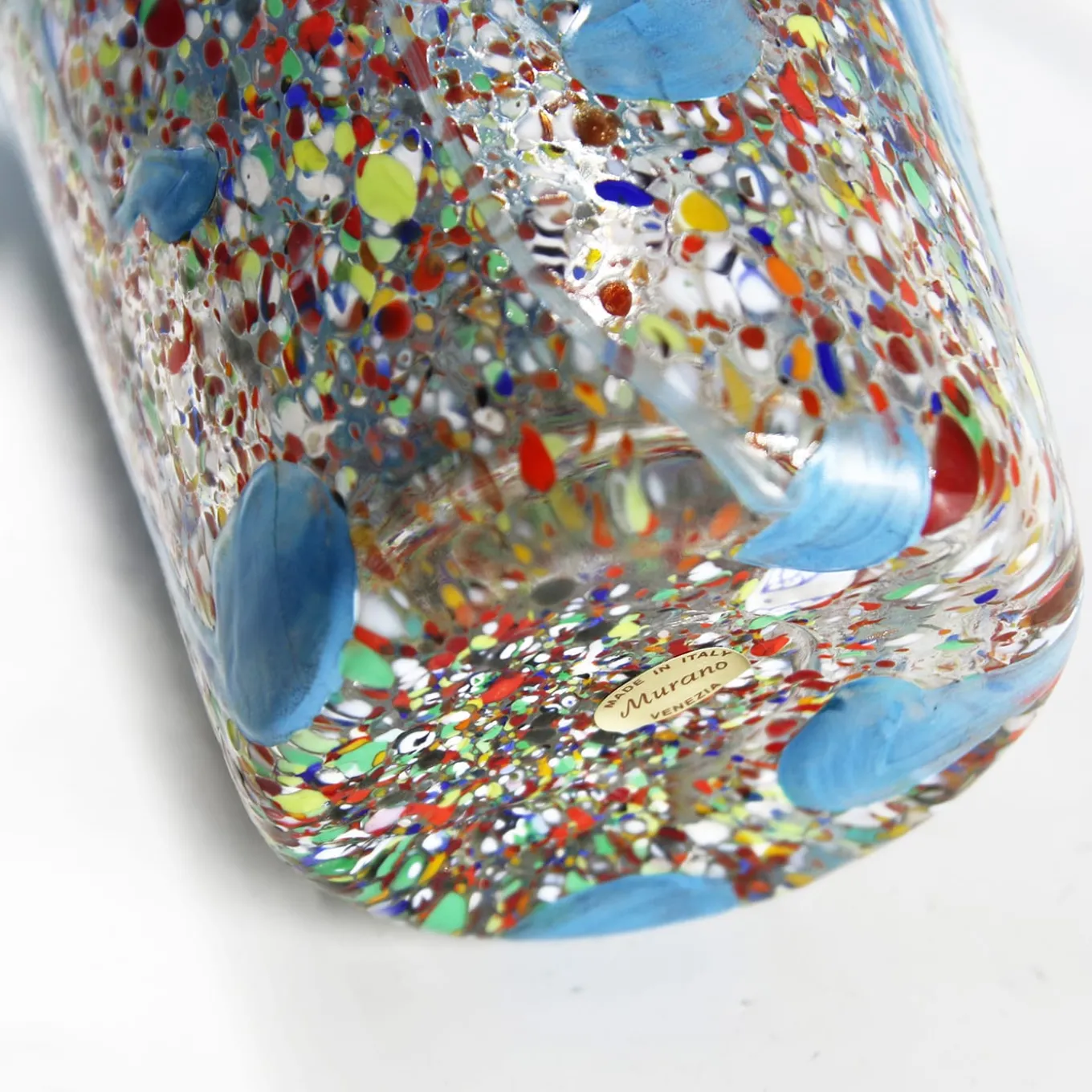 Light Blue Murano Glass Amphora Vase