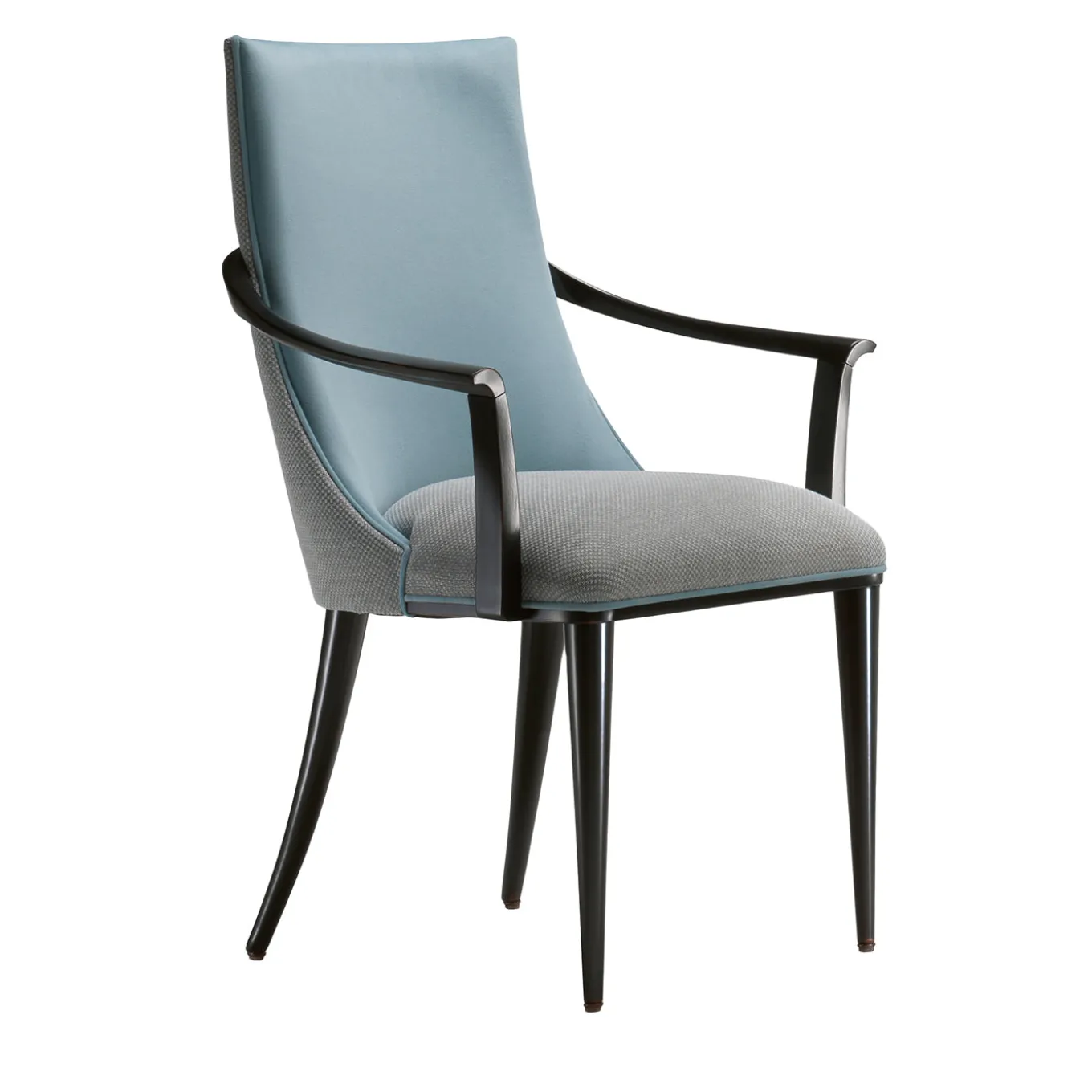 Light Blue Velvet & Black Beech Wood Chair