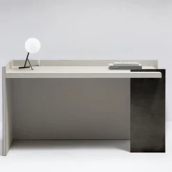 Light Gray and Bronze Geometric Desk