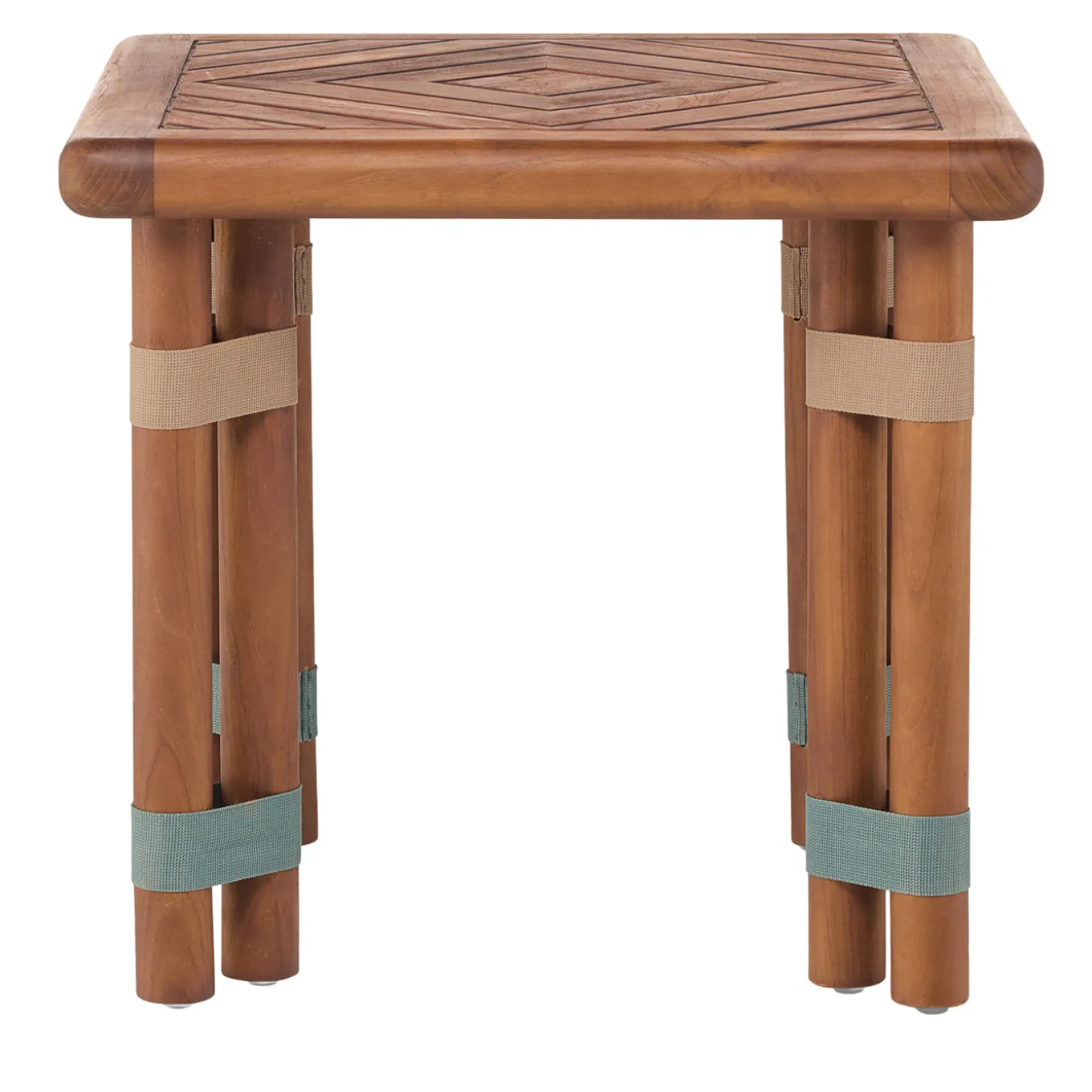 Lignes square Wood Outdoor Side Table