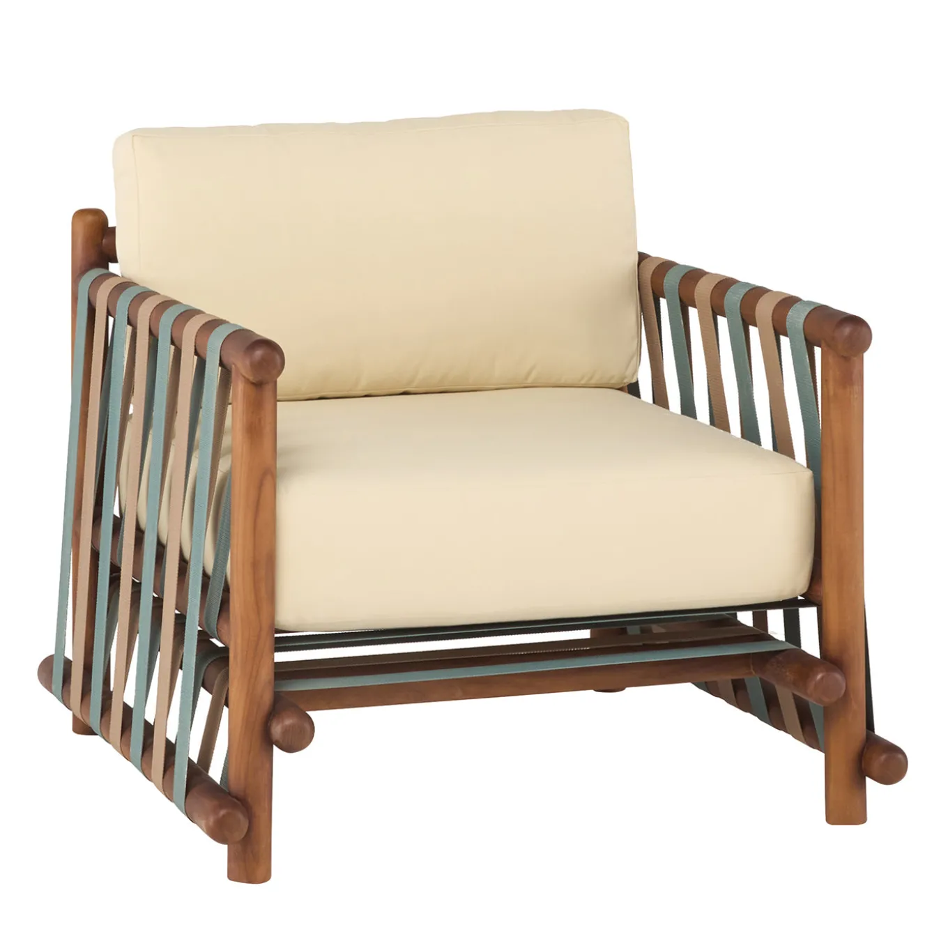 Lignes wood outdoor Lounge chair