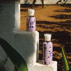 Lilac and Violet Totem with Scented Candle Lavanda and Iris