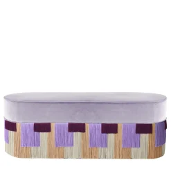 Lilac Couture Geometric Stripe Pouf
