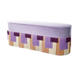 Lilac Couture Geometric Stripe Pouf