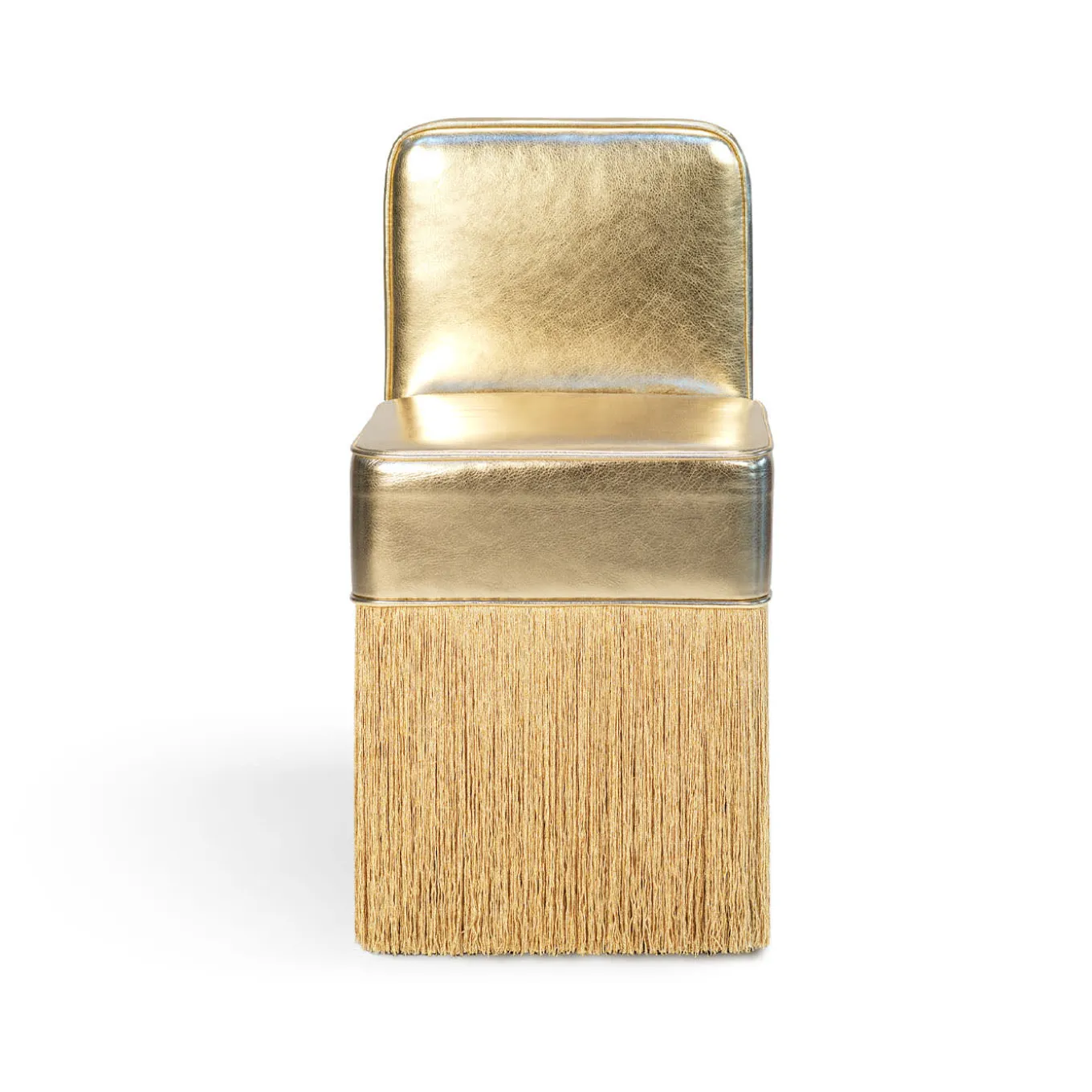 Lilli Gleaming Gold Metallic Leather with Lurex Fringes Armchair