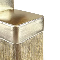 Lilli Gleaming Gold Metallic Leather with Lurex Fringes Armchair