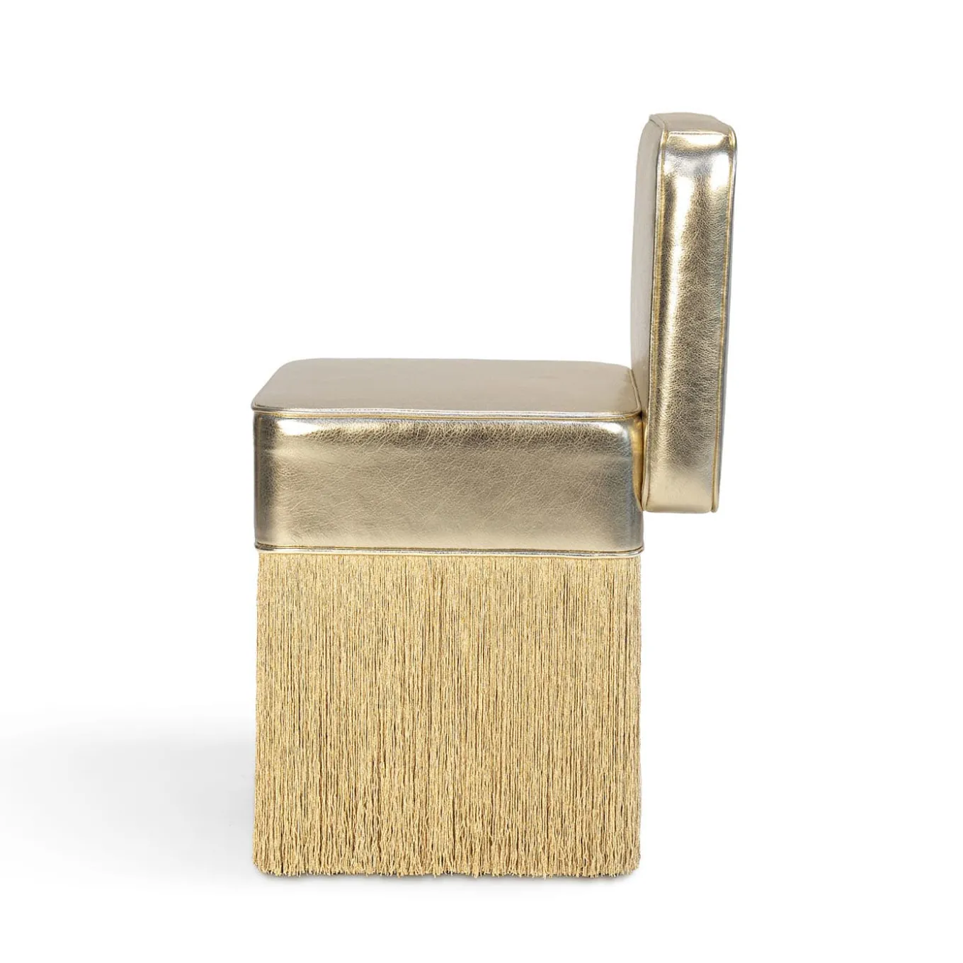 Lilli Gleaming Gold Metallic Leather with Lurex Fringes Armchair