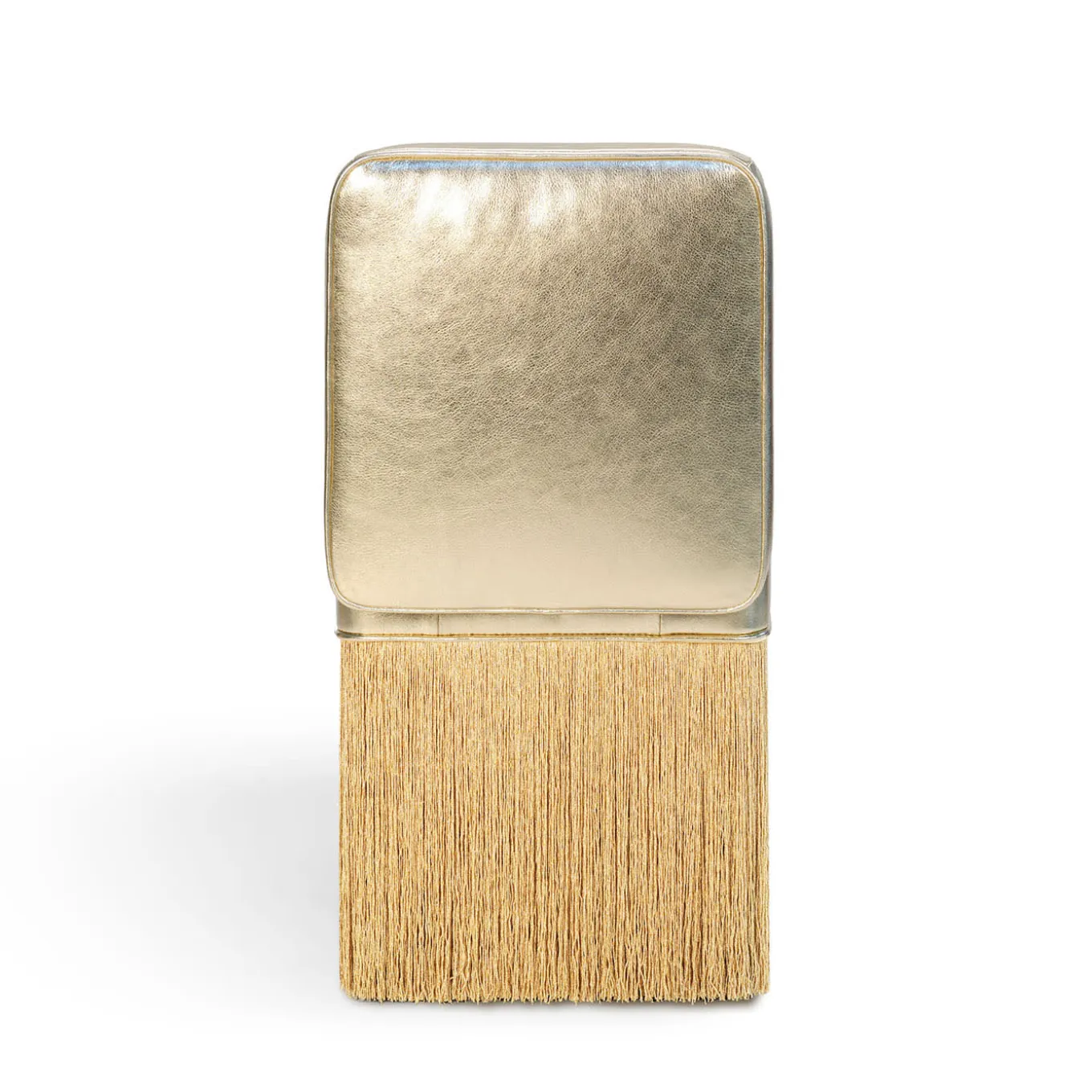 Lilli Gleaming Gold Metallic Leather with Lurex Fringes Armchair