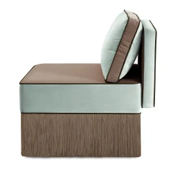Lilli modular light blue with Taupe fringes lounge armchair