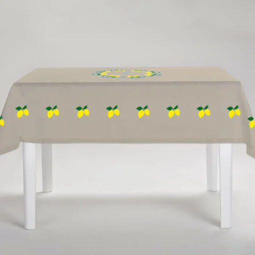 Limoni Multicolor Rectangular Taupe Tablecloth