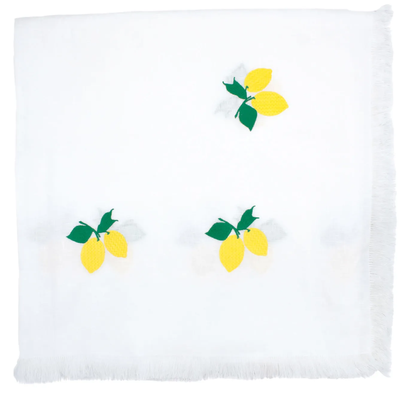 Limoni Multicolor Rectangular White Tablecloth