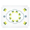 Limoni Set of 2 Embroidered Fringed White Table Mats