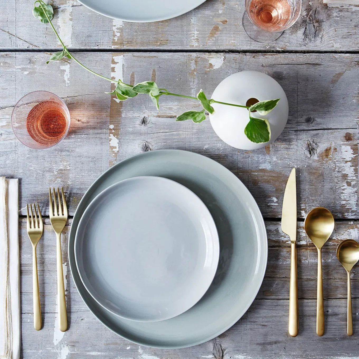 Linea Brushed Ice Oro 5-Piece Flatware Set