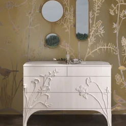 Linpha White Maple Wood With 4-Drawers Dresser