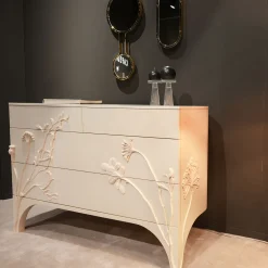 Linpha White Maple Wood With 4-Drawers Dresser