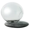 Litia Oval Traparent Glass & Light Sky Onyx Table Lamp