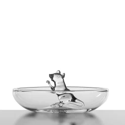 Little Mouse #2 Transparent Glass Centerpiece Bowl