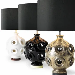 Liz Black Ceramic Table Lamp with Shade
