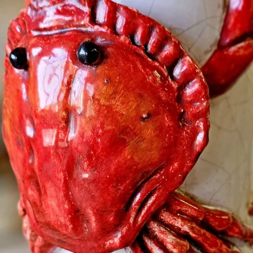 Lobster Polychrome Ceramic Bottle #2