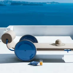 Locus Solus Blue Sun Lounger by Gae Aulenti