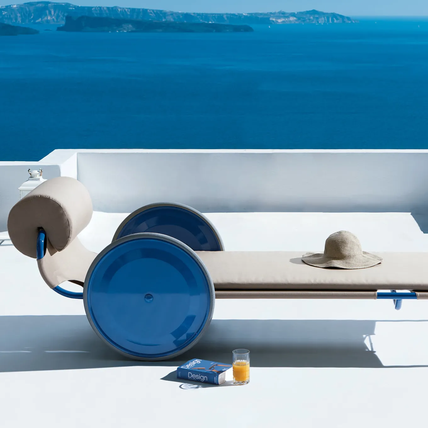 Locus Solus Blue Sun Lounger by Gae Aulenti