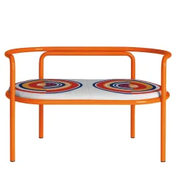 Locus Solus Orange Loveseat by Gae Aulenti