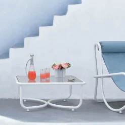 Locus Solus White Low Table by Gae Aulenti