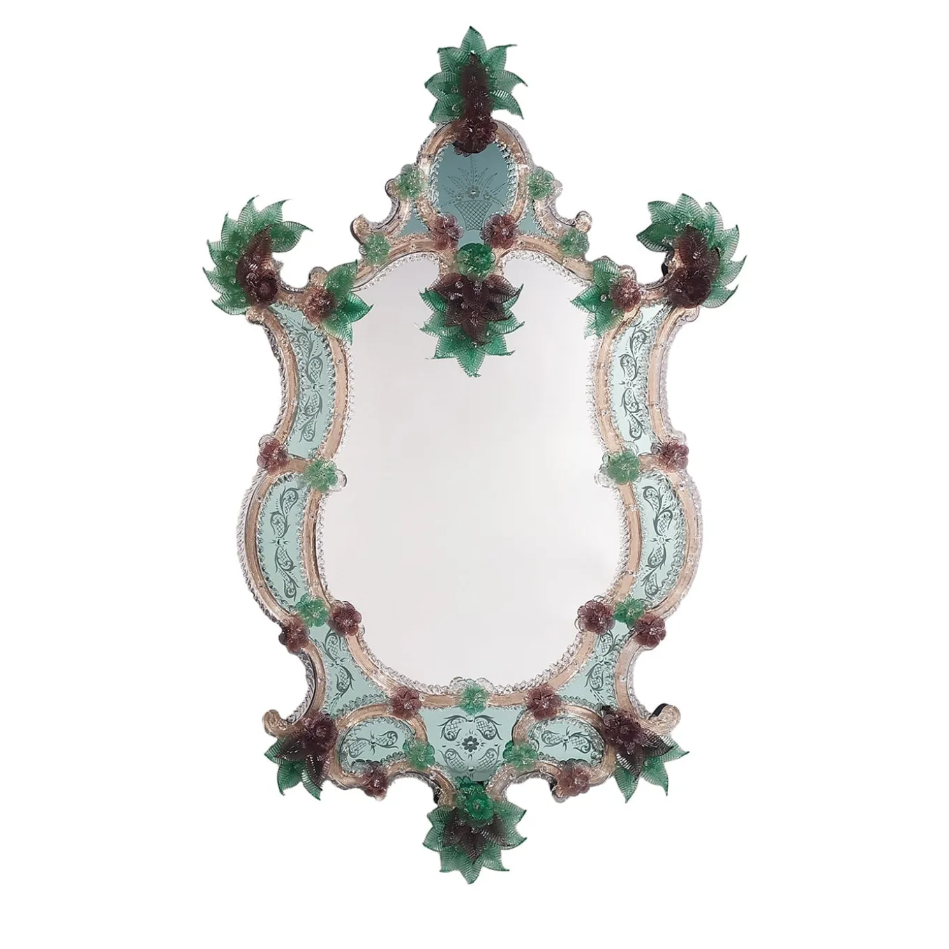 London Venetian Wall Mirror in Murano Glass