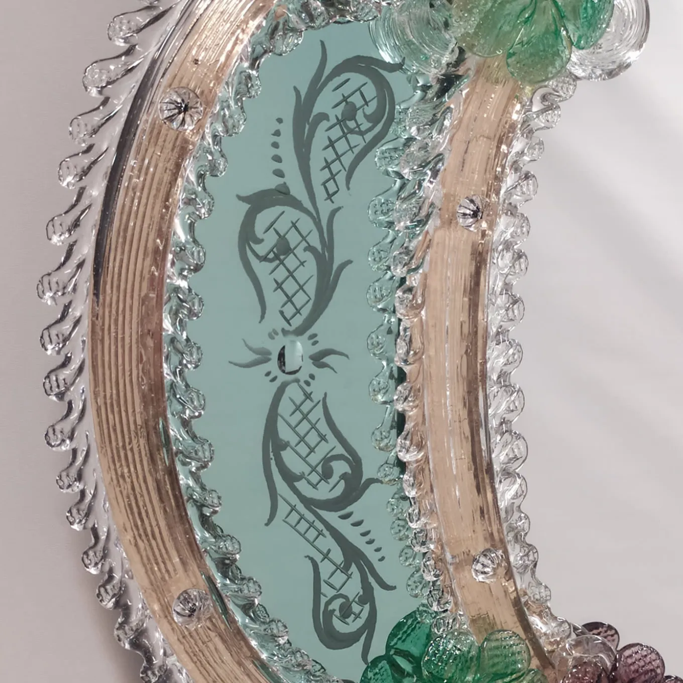 London Venetian Wall Mirror in Murano Glass
