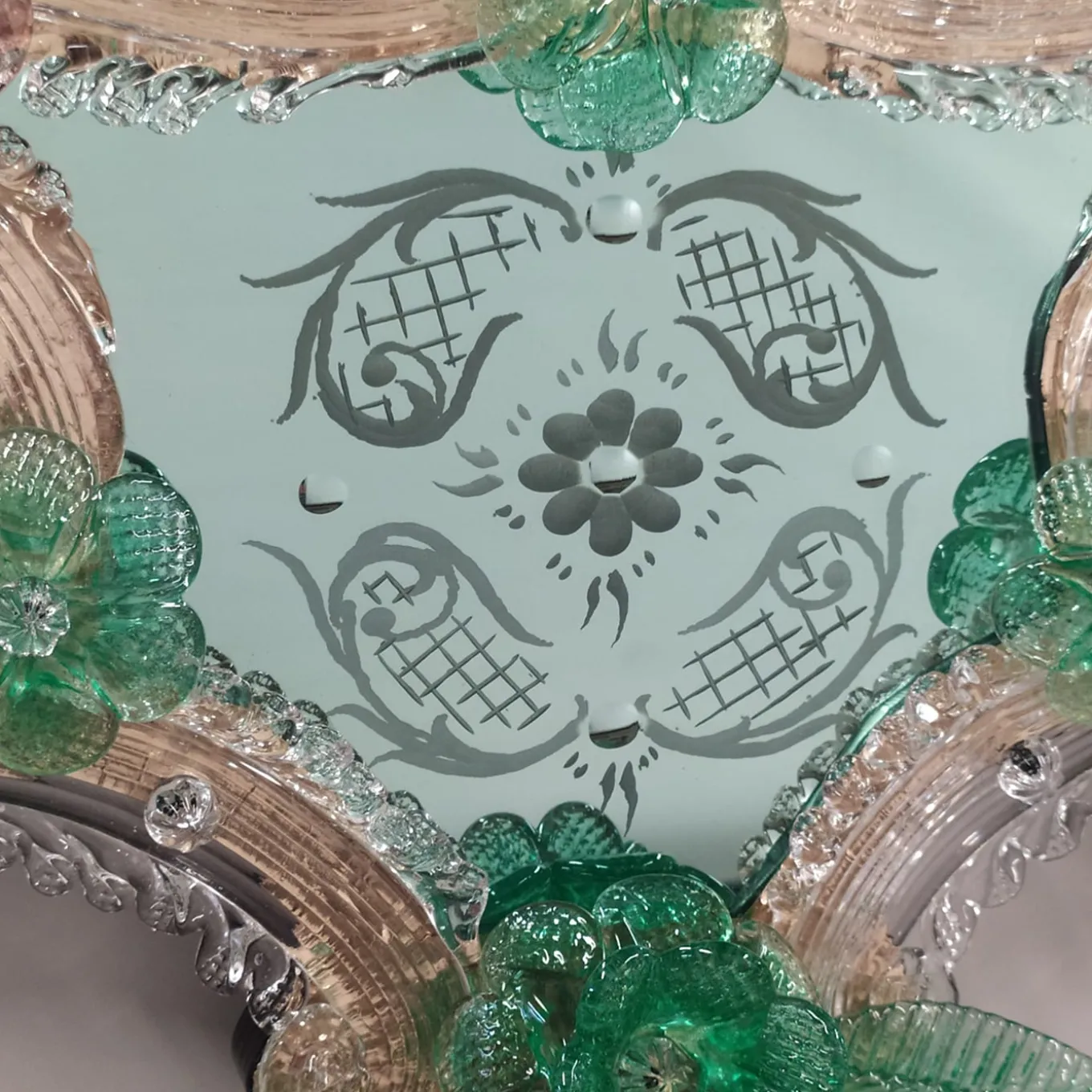 London Venetian Wall Mirror in Murano Glass