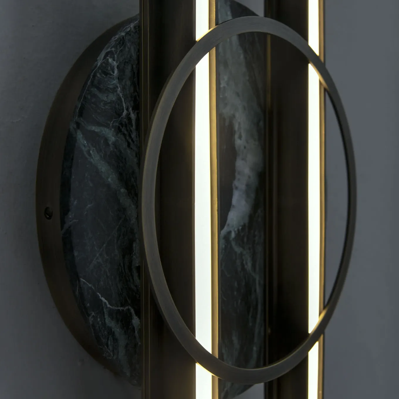 Loop Brass and Marble Wall Lamp