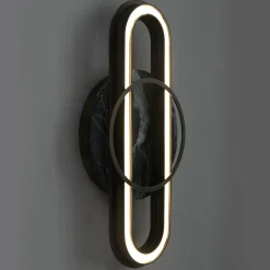 Loop Brass and Marble Wall Lamp