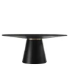 Loop Round Black Leather Table