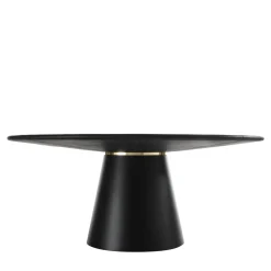 Loop Round Black Leather Table