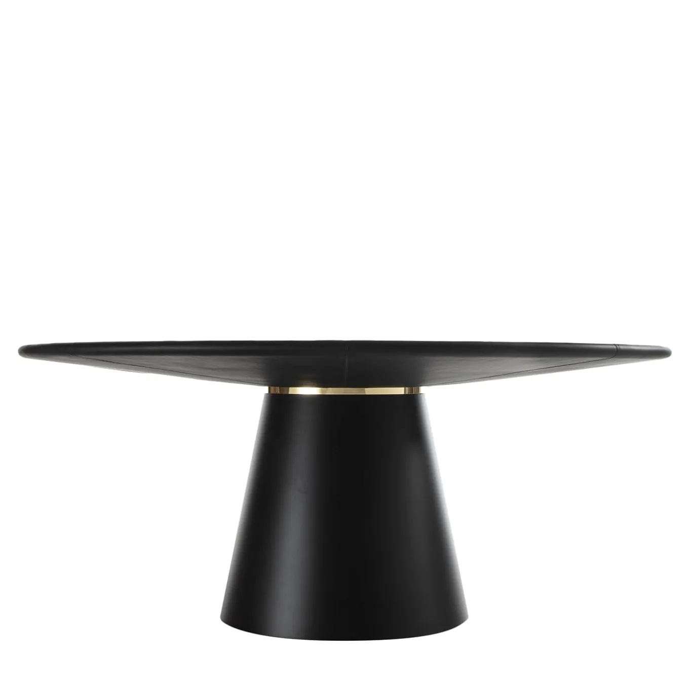 Loop Round Black Leather Table