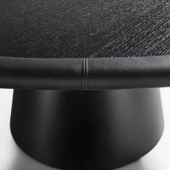 Loop Round Black Leather Table