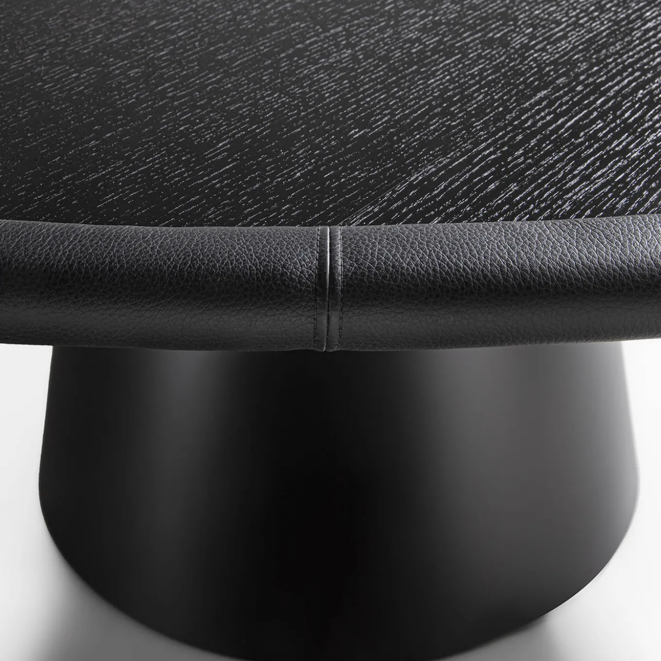 Loop Round Black Leather Table
