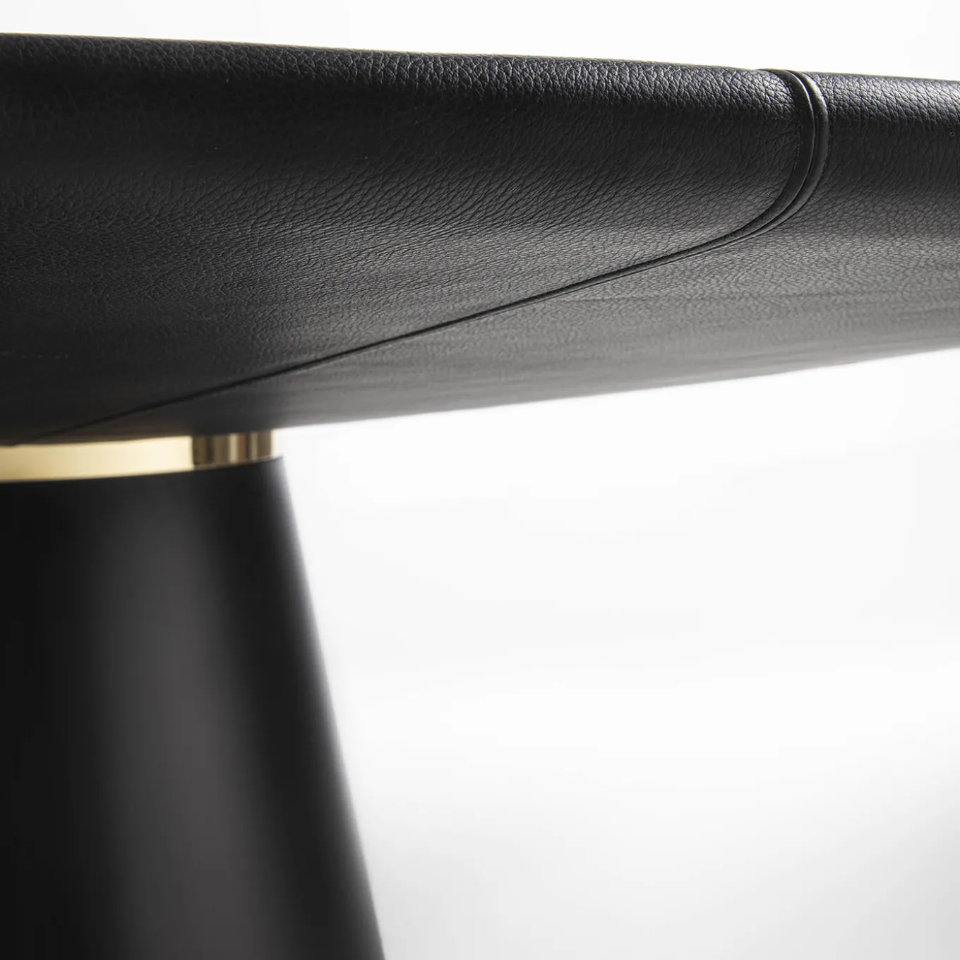 Loop Round Black Leather Table