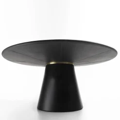 Loop Round Black Leather Table