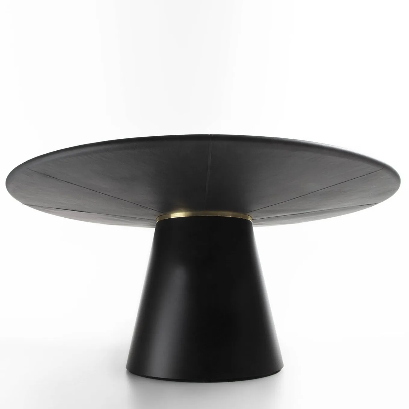 Loop Round Black Leather Table