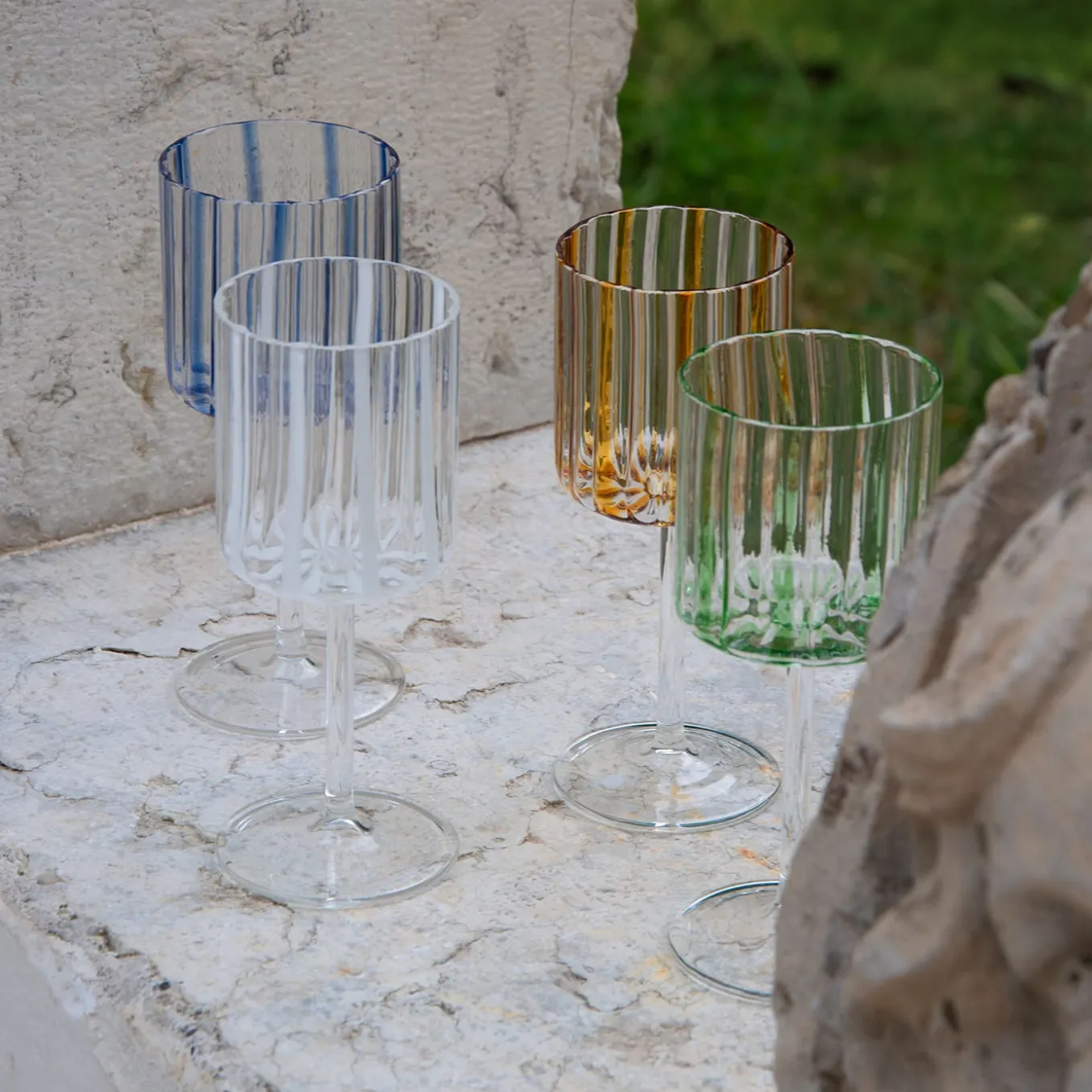 Loos White Stripe Goblet