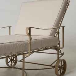 Lotus Iron Outdoor Reclining Lounger
